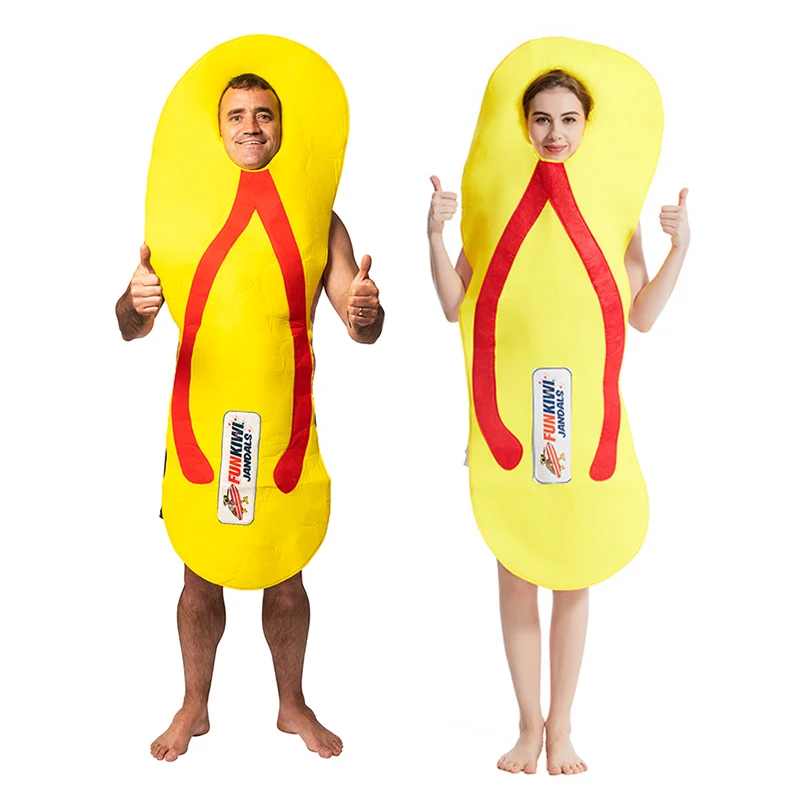 

Unisex Yellow Jandal Sandal Novelty Halloween Fancy Dress Up Flip Flop Shoe Purim Carnival Costume For Adults