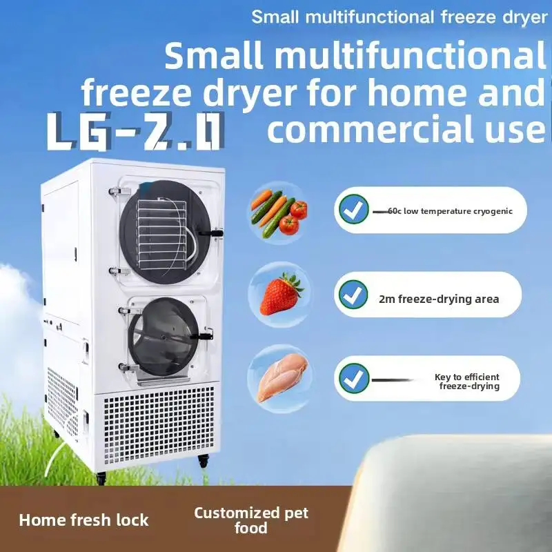 2026 Multifunctional Household Freeze Dryer Vegetable Fruit Pet Food Vacuum Freezing Commercial