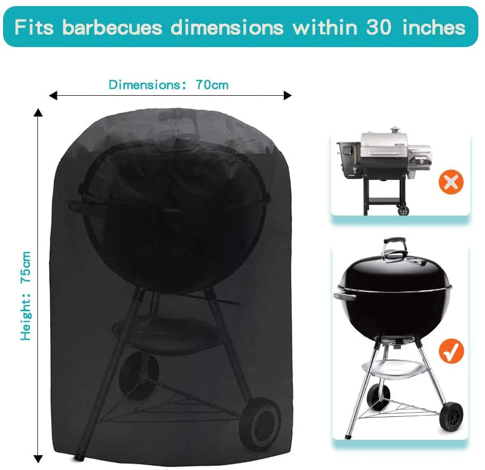 26.5x36 inch Charcoal Grill Cover for the Weber Grill-Gas BBQ Lid with Top Hook and Loop, Waterproof and UV Resistant BBQ Cover