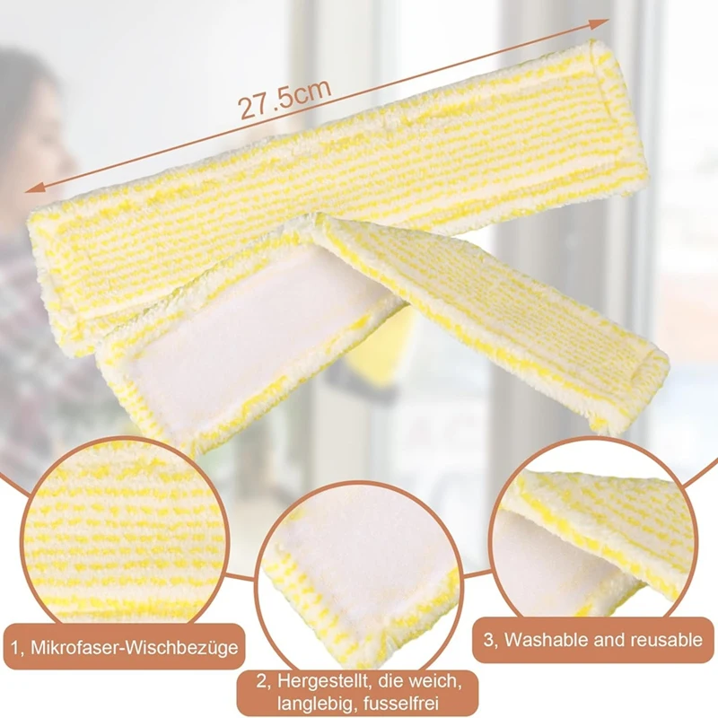 Zubehörset für Karcher Fensters taub sauger wv1, wv2, wv5 plus: Mikrofaser-Wischer abdeckungen und Gummi lippen rakel