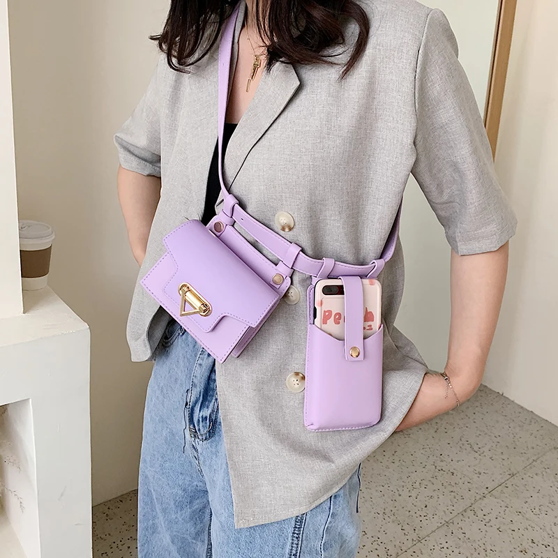 2023 neue 2Pcs Taille Taschen für Frauen Hohe Qualität PU Brust Tasche Designer Bodypack Nette Taille Pack Luxus Geldbörse umhängetasche – Detail 7