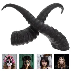 1 Pair Artificial Sheep Antlers Horns Halloween Cosplay Costume Sheep Horn Headband Headband Halloween Cosplay Party Supplies