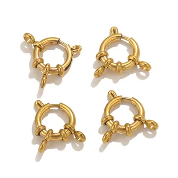 4pcs สแตนเลสสตีลรอบฤดูใบไม้ผลิ Clasps สําหรับเครื่องประดับทํากุ้งก้ามกรามตัวเชื่อมต่อ DIY สร้อยคอสร้อยข้อมือผลการค้นหาเครื่องประดับ