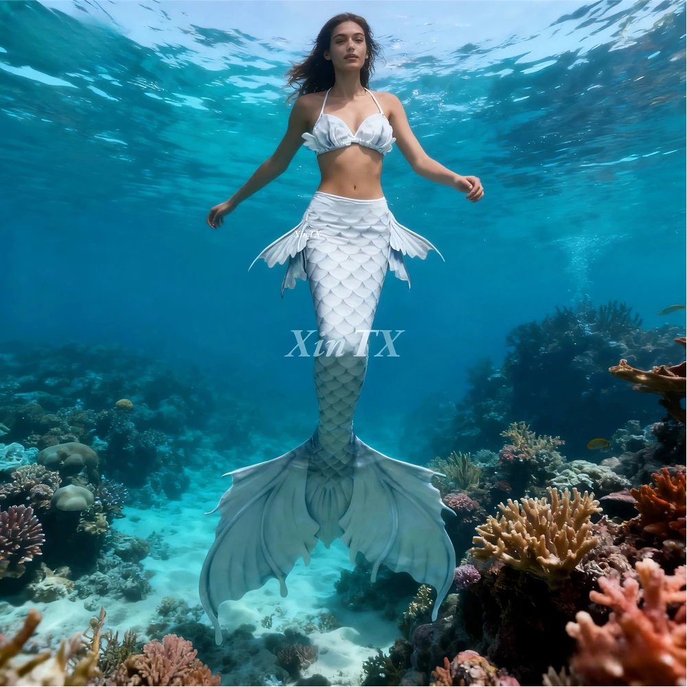 Adult Mermaid Tail Woman Bikini Mermaid Ears Cosplay Aquarium Swimming Show Pool  Party Professionally Designed Custom Sizes
