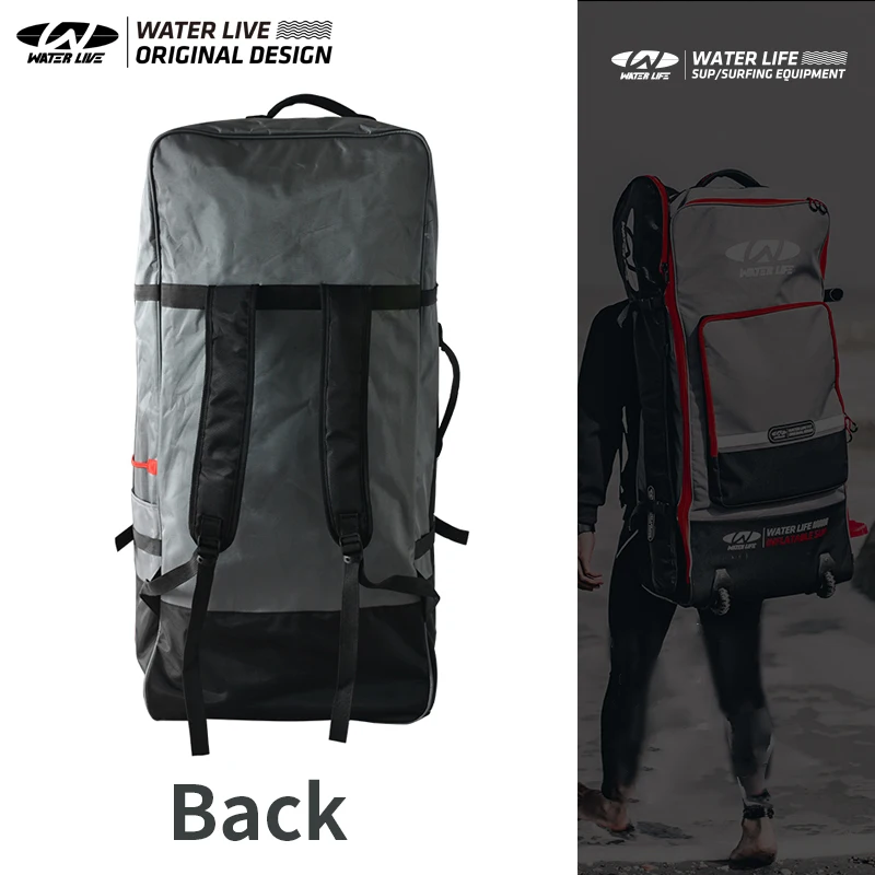 WATERLIVE 2.2kg Surfboard Storage Backpack 45x25x95cm High-Capacity Paddle Board Nylon Knapsack Bottom Pulley Save Effort