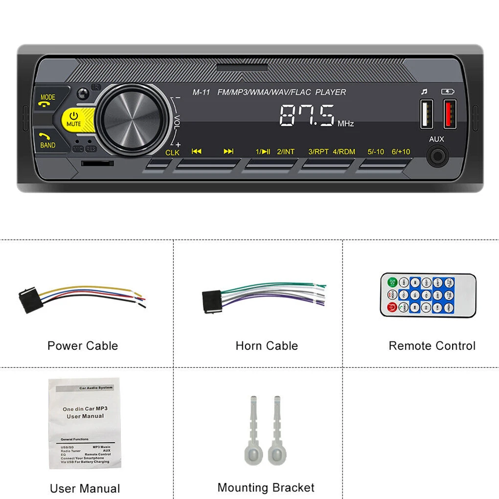 Black Best Car MP3 LCD Radio FM Bluetooth CAR BT DTA1028 TF-Karte USB 0 VideoformatWird Nicht