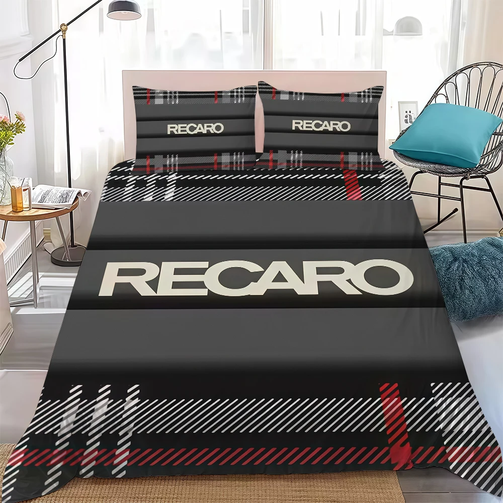 Seat Upholstery Pattern R-Recaros Duvet Cover Set Home Style Bedding Soft Laundry Cotton Bed 3 Piece Set Student Dormitory Gift