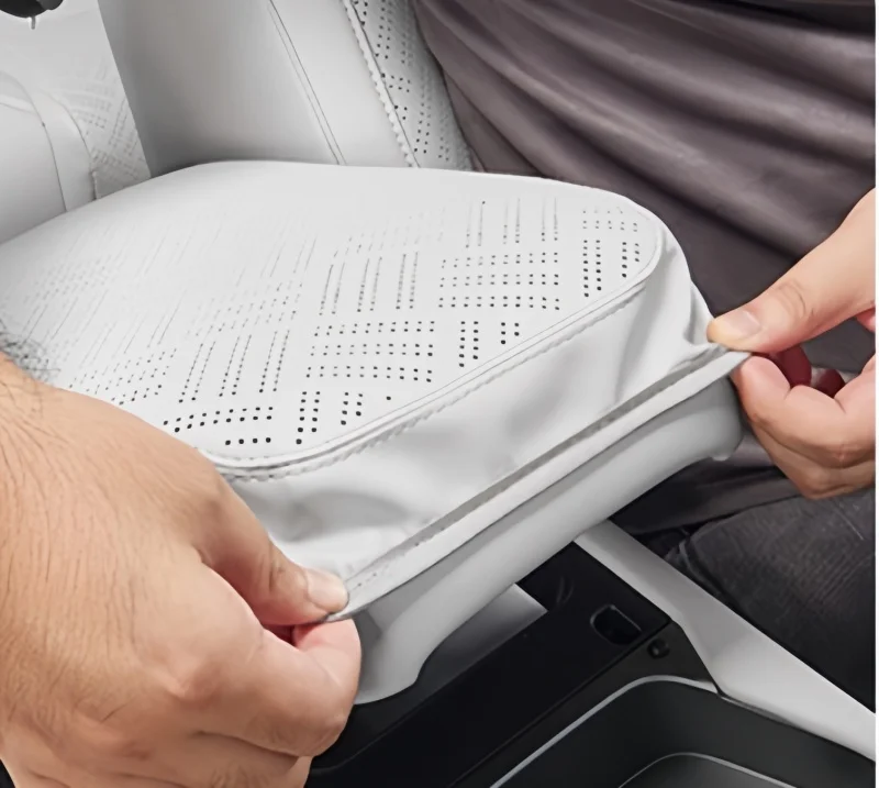 Car Armrest Box Protective Cover Fit for BYD Leopard 3 Titanium 3 Modified Auto Armrest Box Leather Embroidery Protective Cover