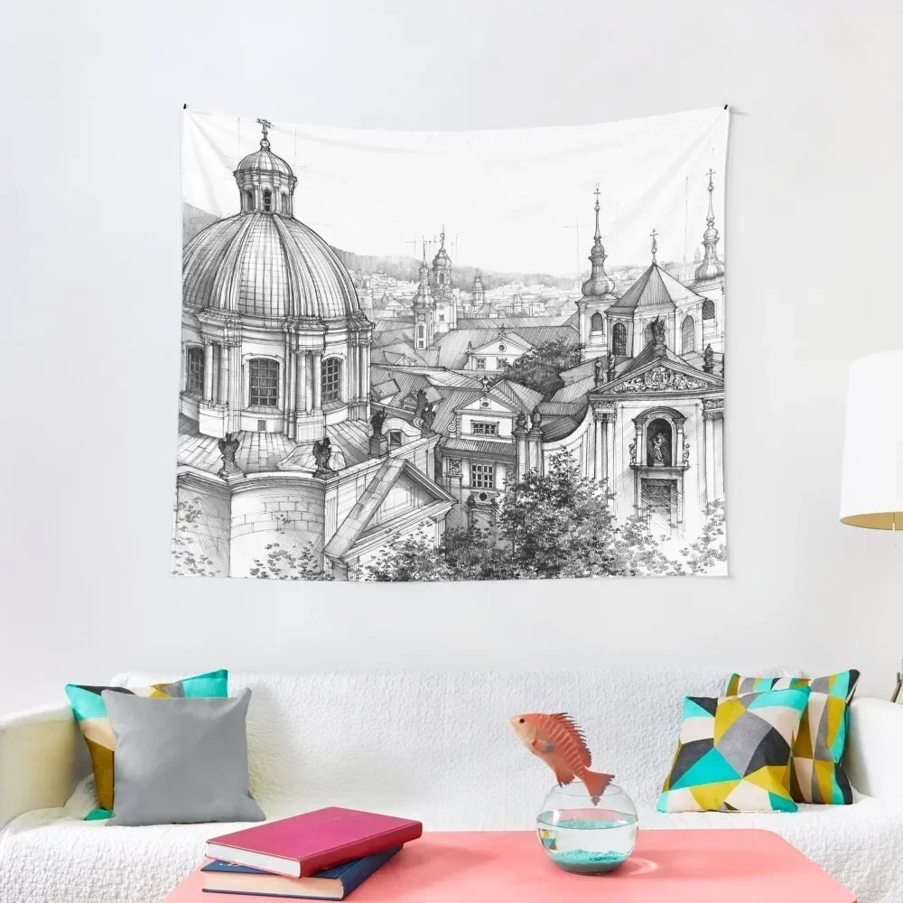 

Prague over the rooftops Tapestry On The Wall Room Decore Aesthetic Bedrooms Decor Tapestry