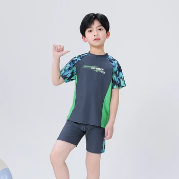 Cute Cartoon Boys Swimsuit Set 3 Summer Children's Swimsuit Boys Split Short Sleeve Cartoon Cute Quick Drying Boys Swimsuit Set Beach Wear Bathing Suit Quick Dry 3