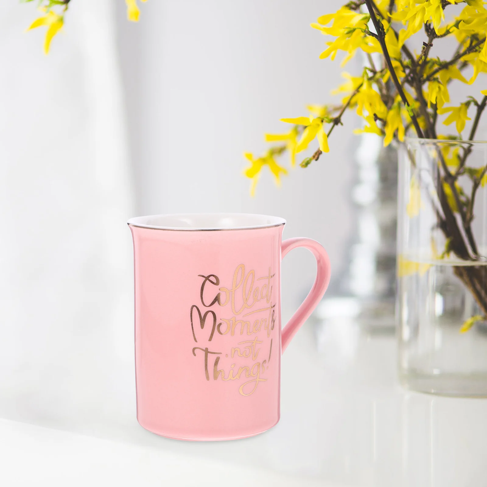 

1Set Ceramic Mug Gift Box Coffee Cup with Large Handle Stylish Pattern Ideal Birthday Gift for Friends