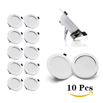 10Pcs/Lot LED Downlight 220V Wpuszczane okrągłe światło sufitowe Dowm Light Sypialnia Wewnętrzny salon Do wystroju domu Oświetlenie LED Lampa punktowa