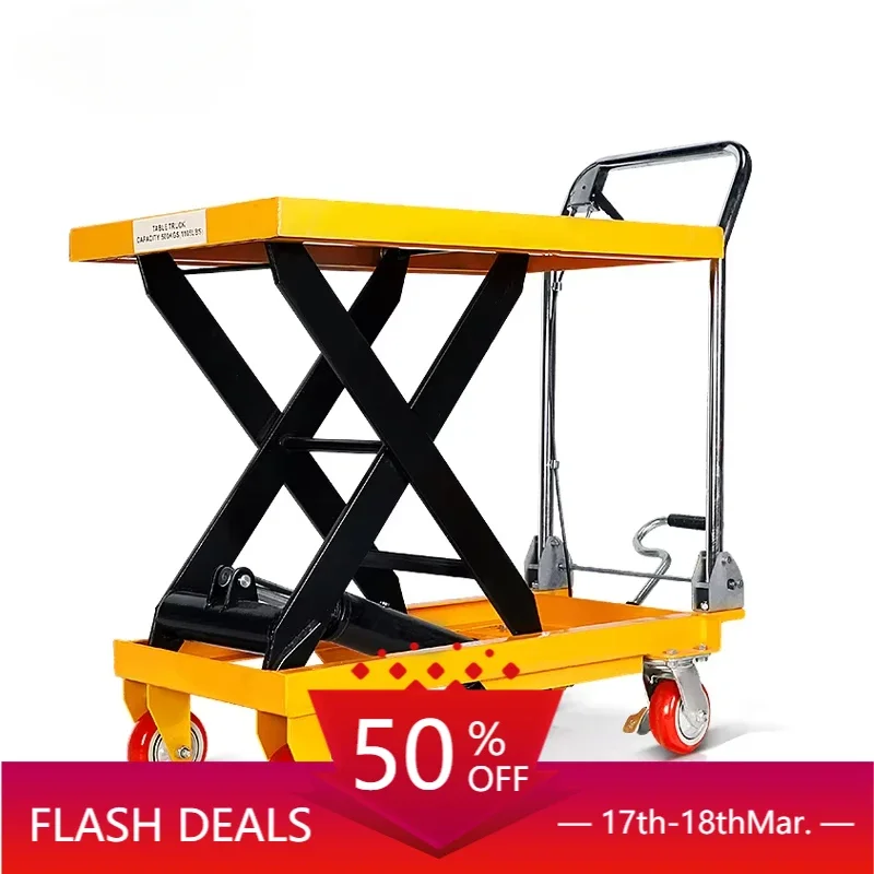 Platform Manual Movable 4M Lifting Height Hydraulic Scissor Mini Lift Table Cart