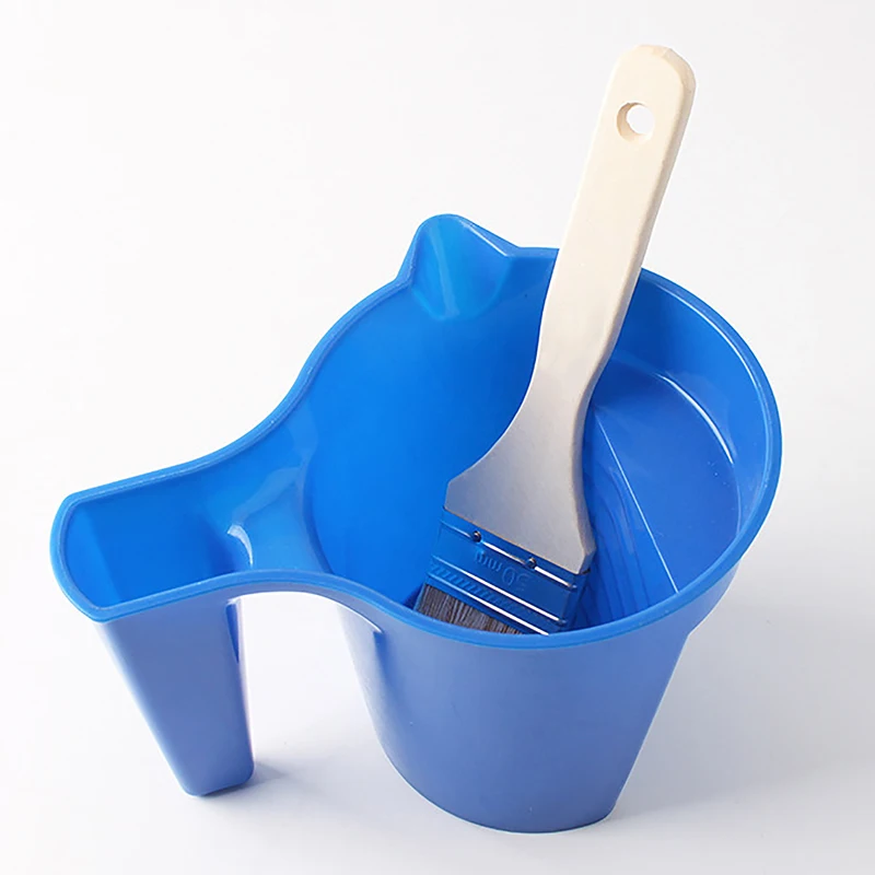 1 pz pennello a rullo che tiene la tazza di vernice nuovo materiale conveniente costruzione vassoio di vernice in plastica blu Set di strumenti di vernice