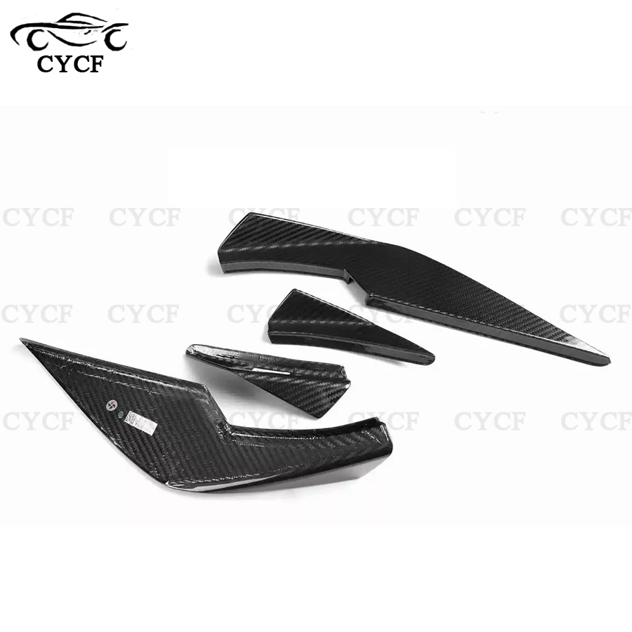 4pcs/set Carbon Fiber For BMW G80 M3 G82 G83 M4 2021+ VS Style  Front Bumper Canards Splitters Spoiler Bodykit Side Fin Flaps