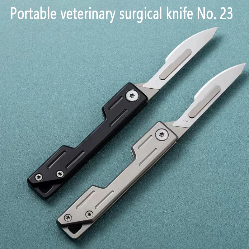 Mini Folding Surgical Knife, Stainless Steel Holder, Plastic Handle, Medical Outdoor Portable Unboxing EDC Knife