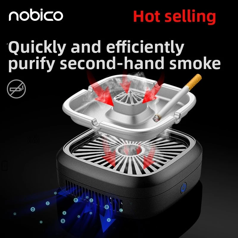 

Desktop Ashtray Air Purifier – Negative Ion Smoke & Dust Remover, Office Home Tabletop Air Cleaner