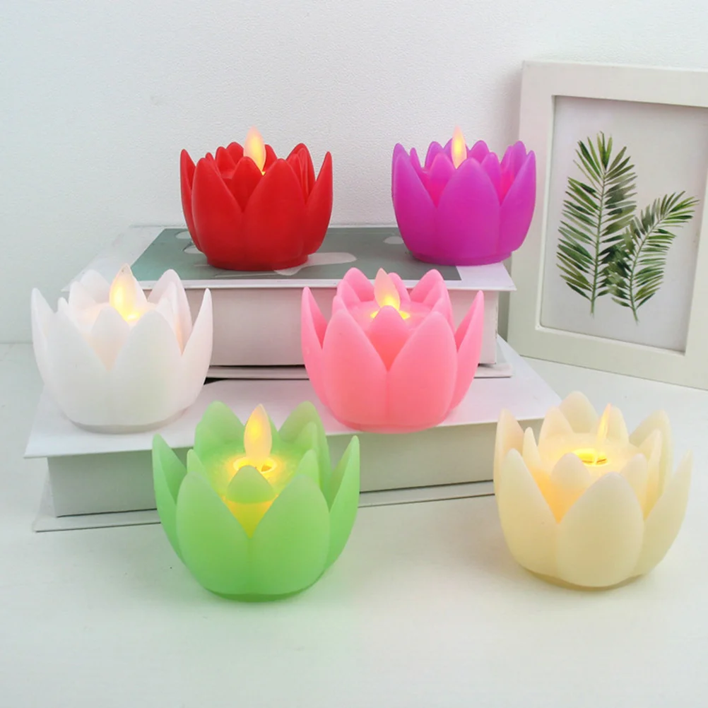 

Lotus Lamp Night Decorative Candles Pool Flower LED Household Fake Pond