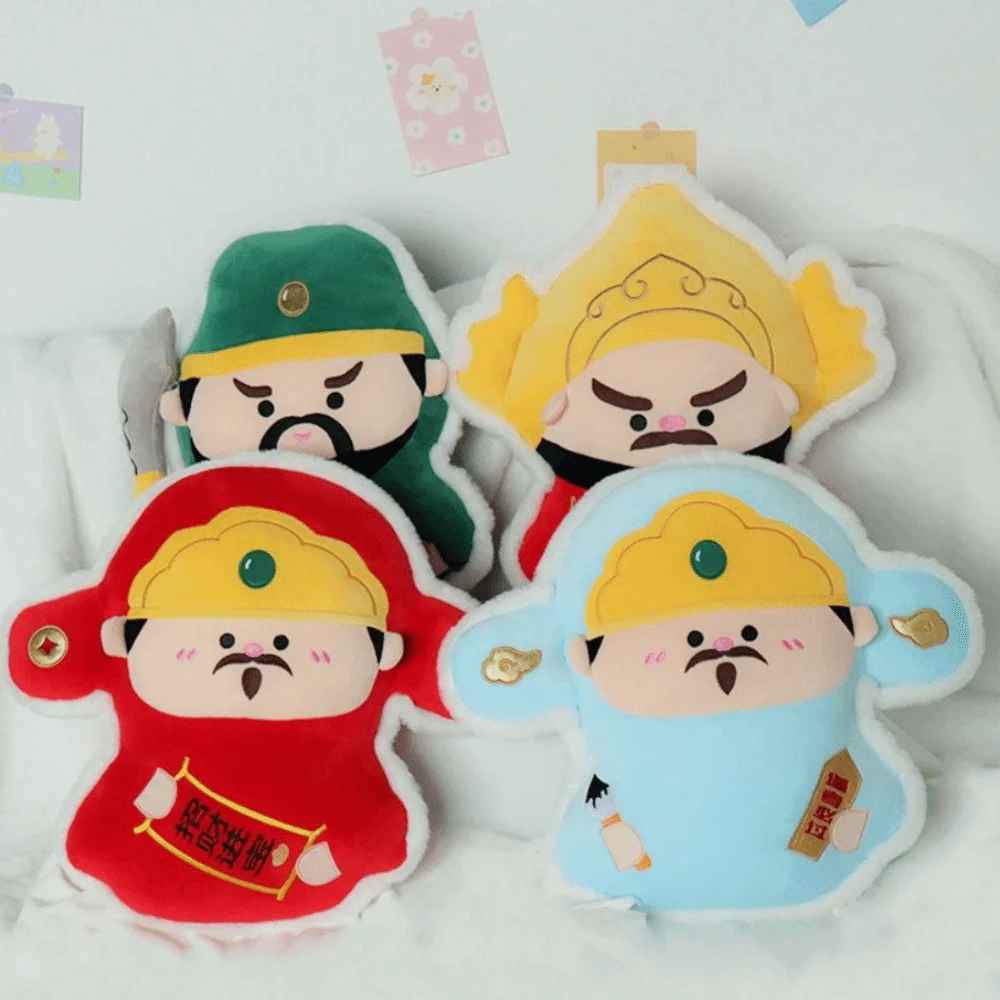 Guan Gong Wealth God Pillows The King of the Tower Wenchang Jun God of Longevity Kawaii Decorative Stuffed Party