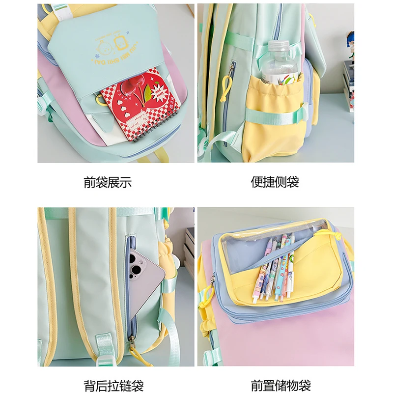 Richme Patchwork Women Backpacks 2025 Large Capacity New Semester Students Mochilas Para Mujer Casual Commute Laptop Bag Female