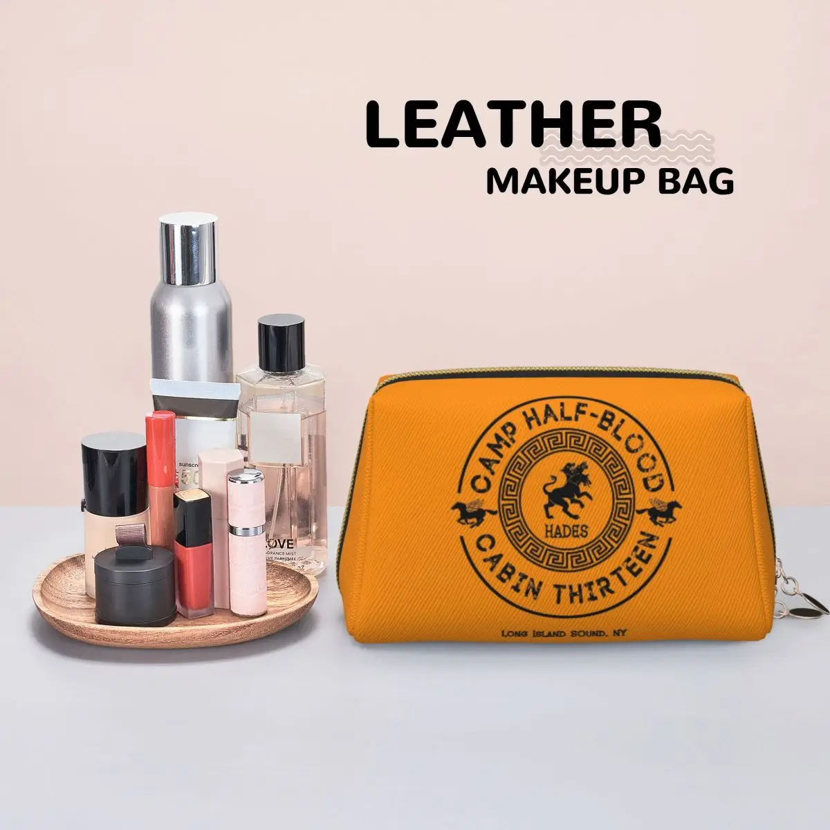 Cabin Thirteen - Hades - Percy Jackson - Camp Half-Blood Women Cosmetic Bag Travel Makeup Organizer Pouch Toiletry Storage