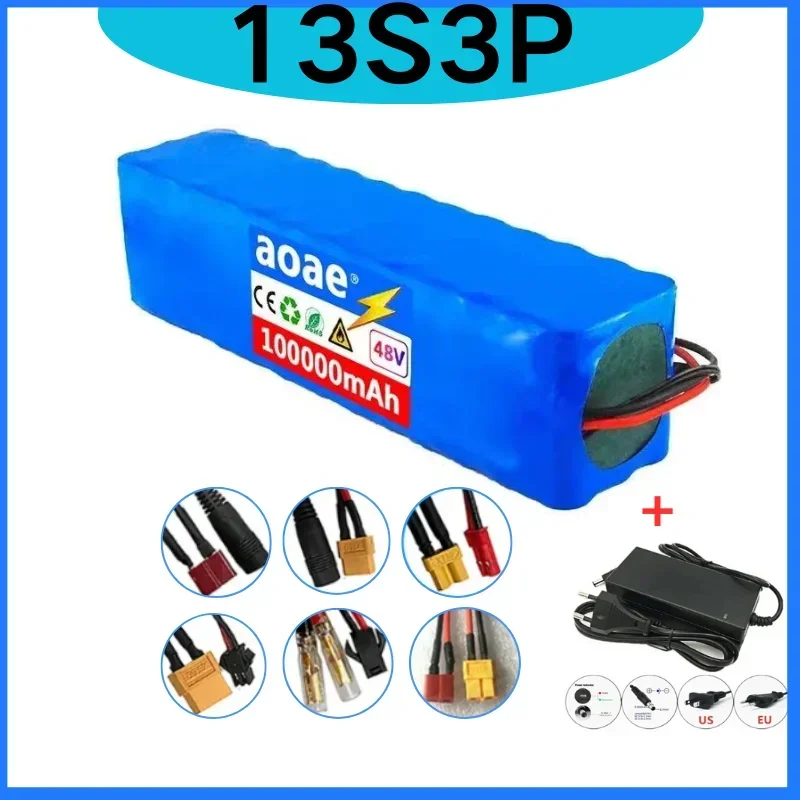 

Новый 10S3P 1000w 48V100Ah XT60 48V комплект литий-ионный батарей 100000mah для электровелосипеда 54,6 v электрический велосипед скутер с BMS + зарядное устройство