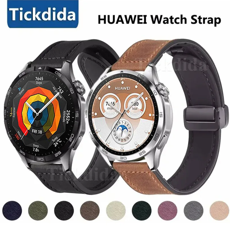 

Leather Silicone Strap for Huawei Watch GT 5 4 46mm 41mm GT 3 Pro Band Wristband Bracelet for Huawei Watch GT5 20mm 22mm Strap