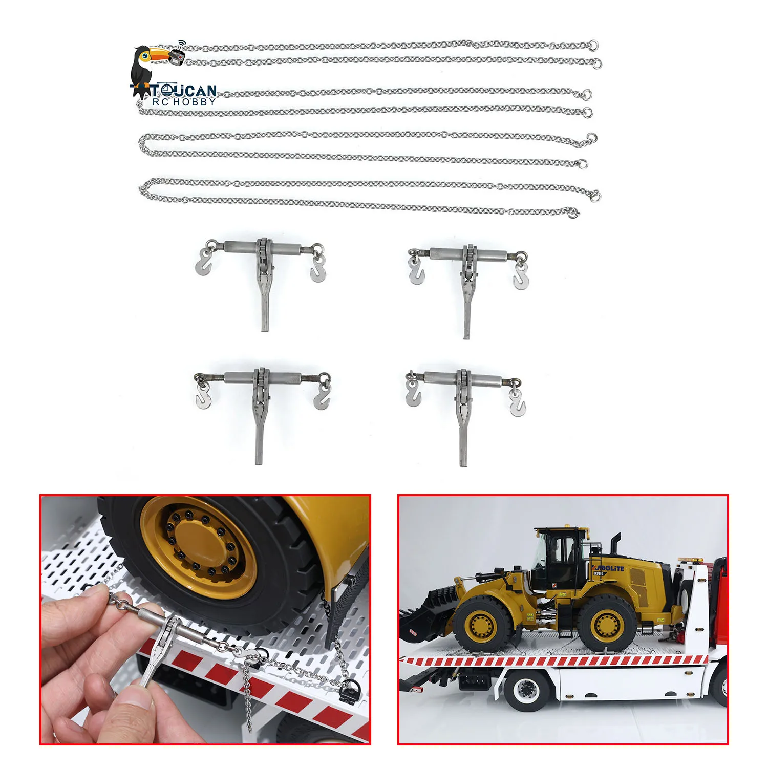 JDM 4 PCS Metal Binder Chain Tensioner Spare For Toys 1/14 RC JDM-2 Trailer Loader Tamiyaya Radio Control Trucks Diy Car TH23817