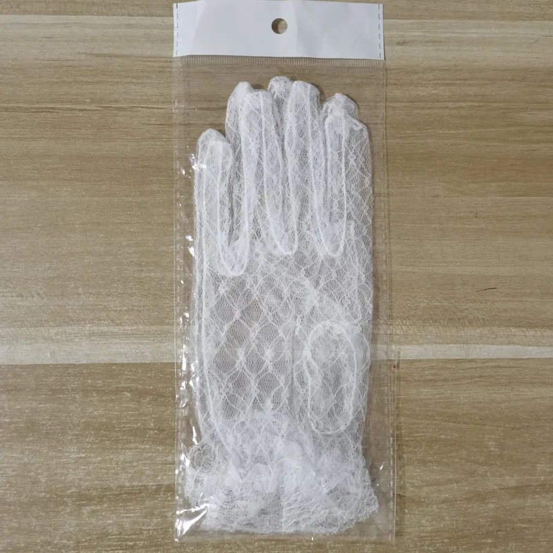 Luvas De Noiva De Renda Para Mulheres, Semi Transparente, Comprimento Do Pulso, Acessórios Do Casamento