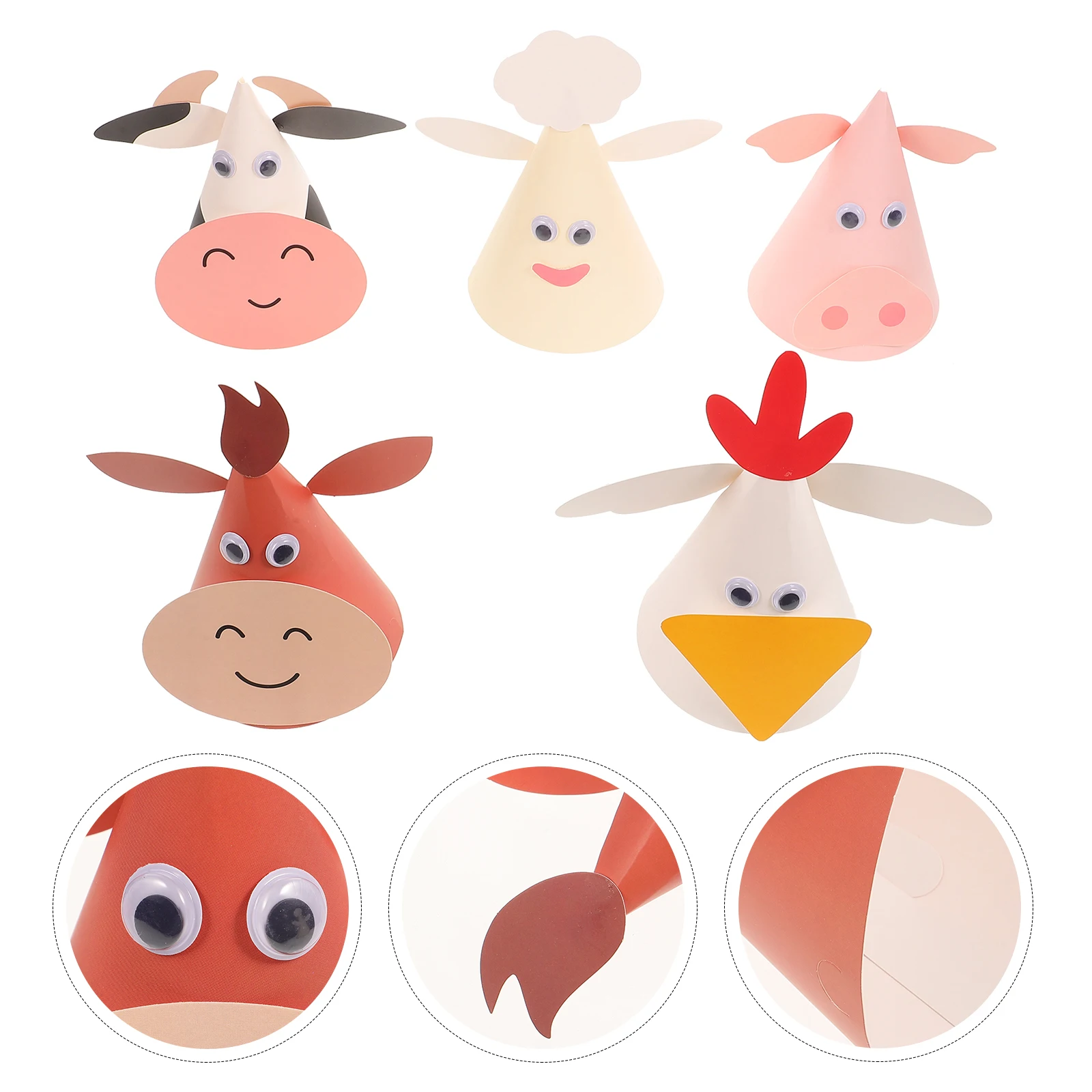 Cartoon Zodiac Animal Theme Cartoon Birthday Hats Party Hats Lightweight Kids Bonnets Adorable Design for Boys Girls