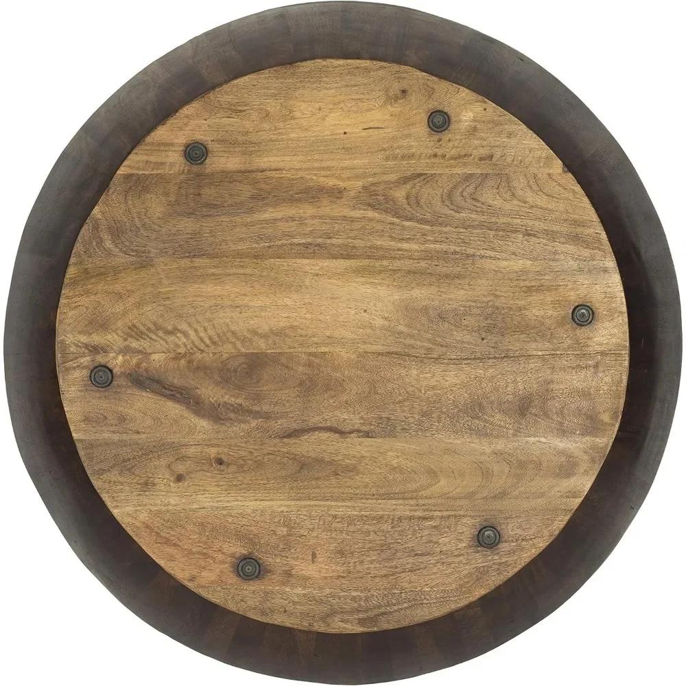 35.75"D X 35.75"W X 12"H Coffee Table, Non-marking Rubber Feet, Round Wood Coffee Table