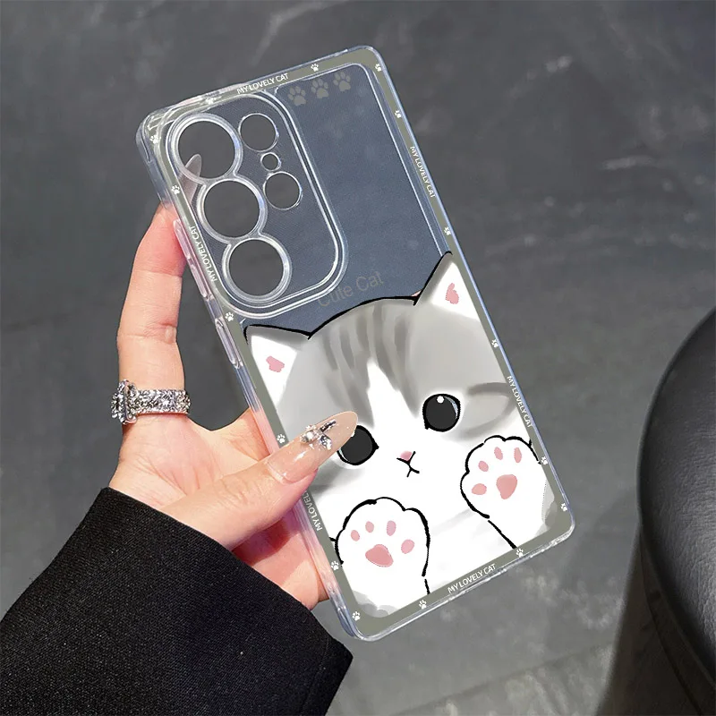 Süße schöne Katze transparente Handyhülle für iPhone 17 16 15 14 13 12 Pro Max Mini 11 XR SE XS 8 7 Plus Air ProMax Cover – Detail 4