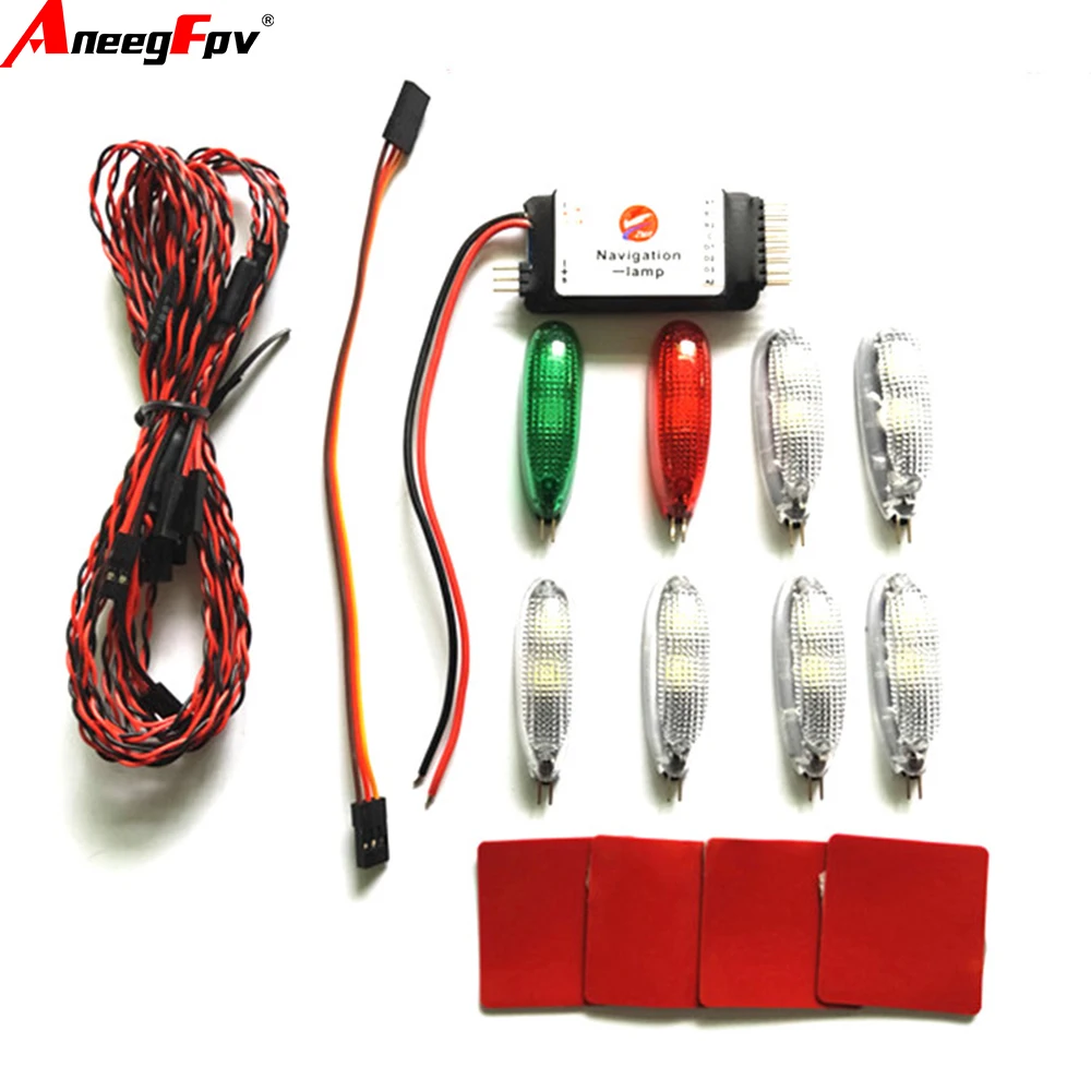 LED Simulation Navigation Light for RC Fixed-Wing Aircraft 2-3S 3V Voltage Six Modes Ducted Design Realistic Machine Lighting