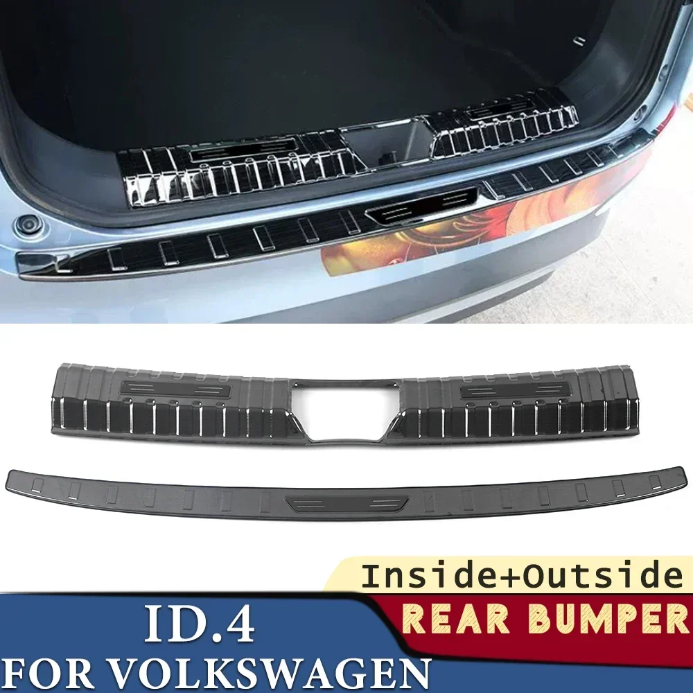 

Trunk Bumper for Volkswagen ID.4 2021-2024 Car Accessories Stainless Rear Fender Protector Sill Cover Sticker Decoration