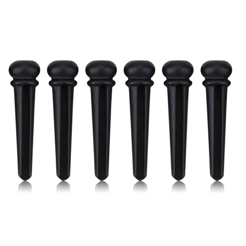 ​ 6 piezas ​ Ébano ​ Pasadores de puente de ébano Concha de abulón ​ ​ Incrustación de puntos de abulón ​ Piezas de guitarra acústica ​ Piezas de repuesto ​ Accesorios para guitarra ​