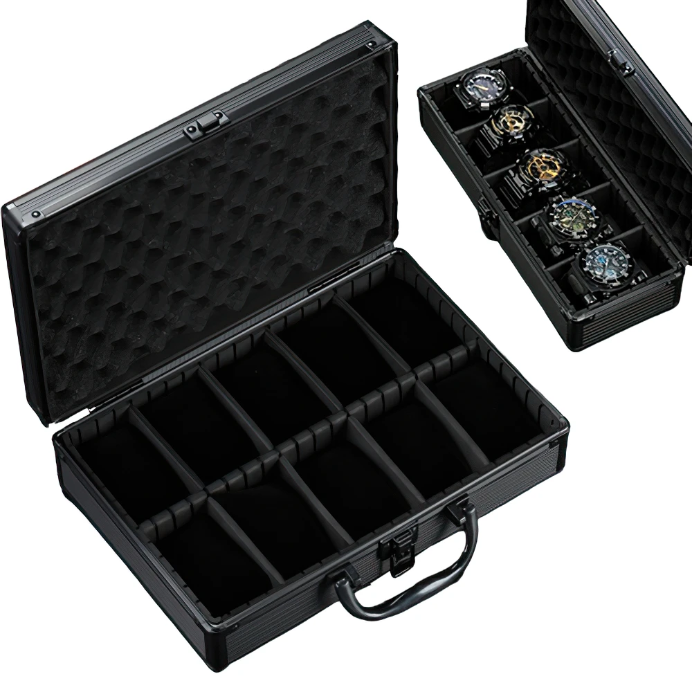 5/10 Grid Alufer Watch Storage Box Suitcase Removable Baffle Watch Case Display Box Tool Box Tool Case