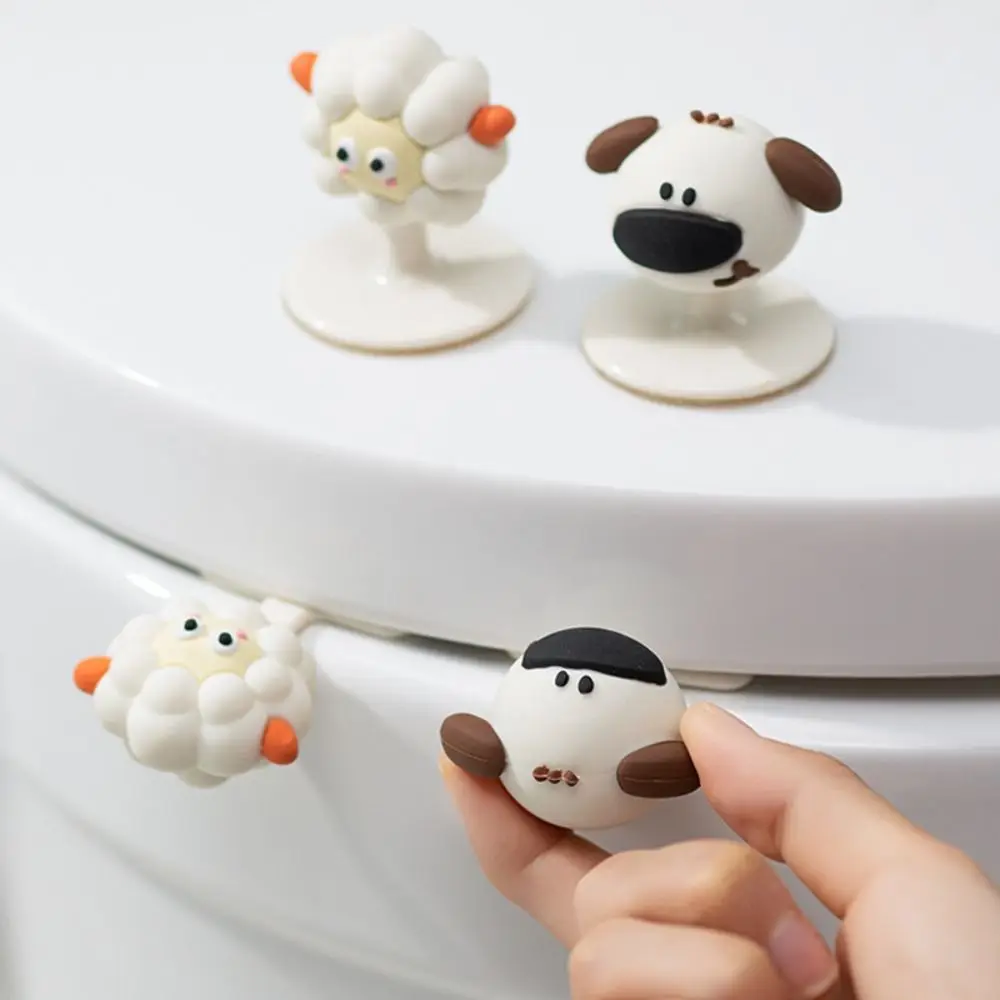 Cartoon Sheep/Dog Shaped Toilet Lid Lifter Multifunctional Seat Cover Lifting Device Convenient Seat Closestool Handle Holder