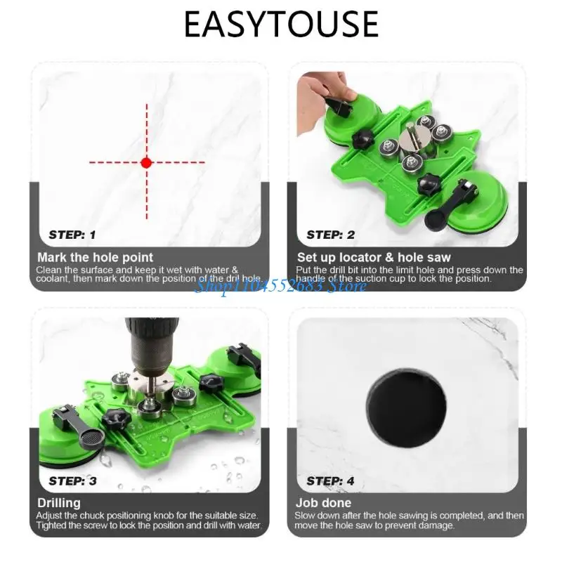 15Pcs Steel Hole Maker Set With Two Suction mattresses For Tile Stone Drilling 