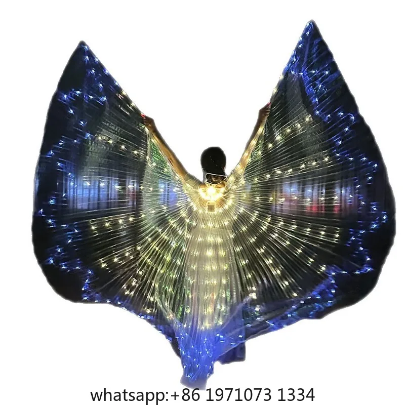 LED luminous belly dance golden wings 360 degree big wings, stage performance wave light props stage performance