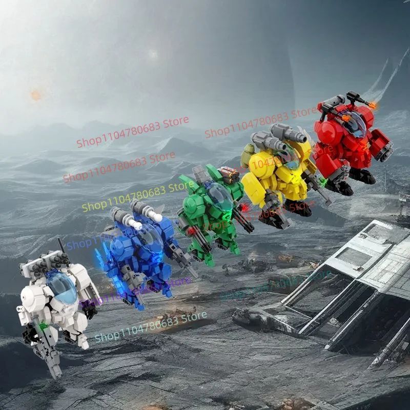 new-original-moc-sci-fi-firepower-mecha-war-robot-squad-toy-building-blocks-collectible-ornament-holiday-gift