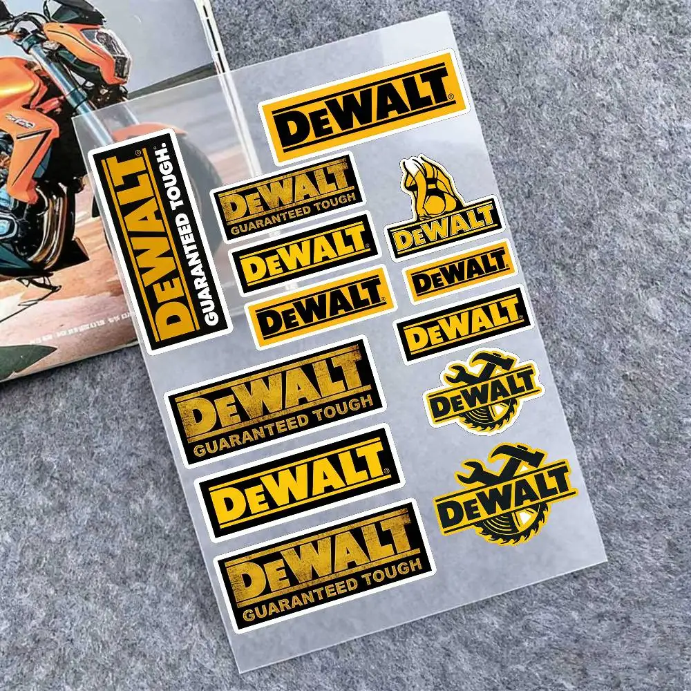 

For DEWALT Motorcycle Reflective Stickers Waterproof Decals For Helmet Scooter Fuel Tank Toolbox Racing