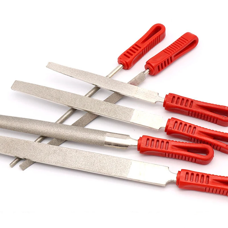 4pcs/set 6/8/10 inch Diamond File Half-Round/Triangle/Round/ Flat Files For DIY Jewelry Jade Ceramics Metal Polishing Hand Tools