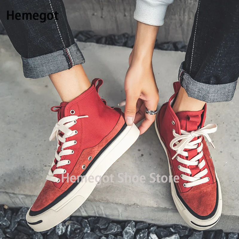 

High-Top Canvas Shoes Men Casual Shoes for Man Walking Shoes Fashion Flats Brand Students Sneakers New Spring Autumn Shoes