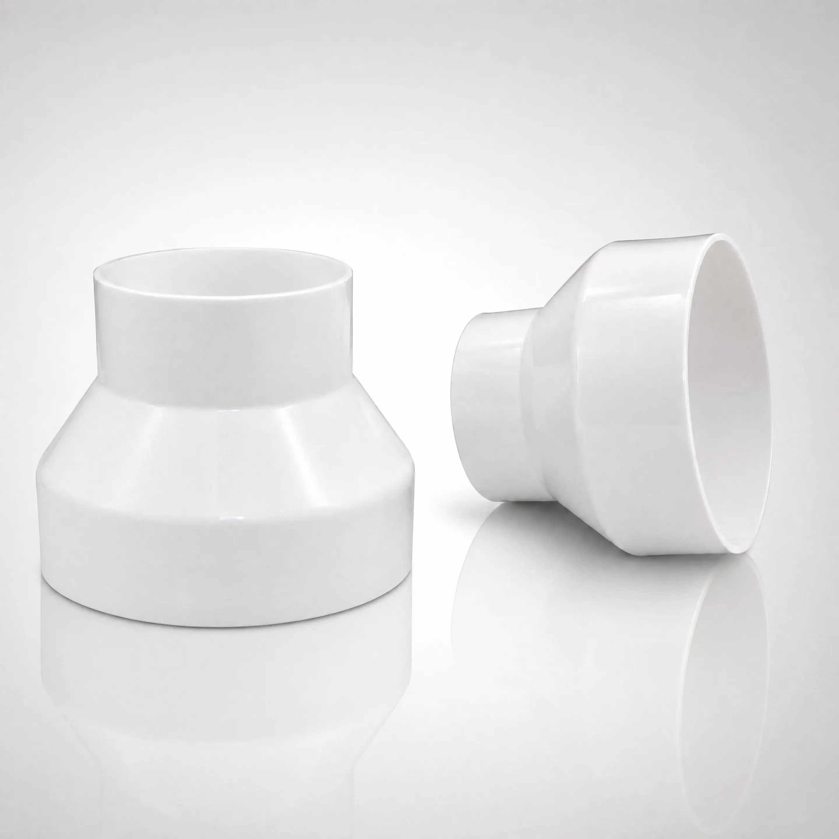 FONISLE ABS Round Duct Reducer Adapter, Vent Pipe Joint Converter, HVAC Ventilation Duct Connector for Vent Pipe 4/6/8‑Inch