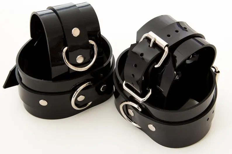 

Rubber Hand and ankle cuffs made of colored set latex fashion club wear handmade cosplay customized