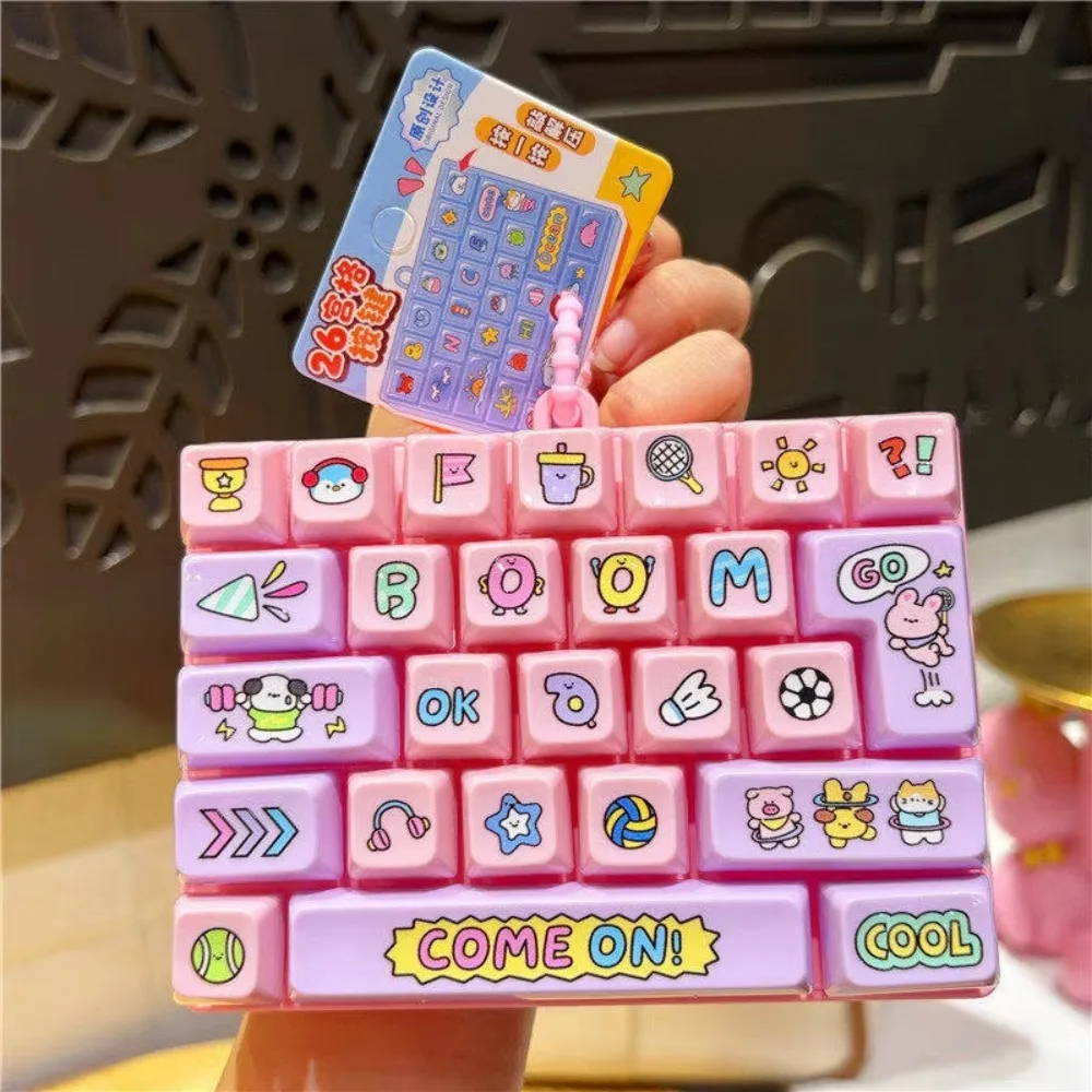 26 Key Decompression Button Mini Keyboard Creative Design Mini Keyboard Pendant Novelty Charms Cute Pendant Keyboard Keychain