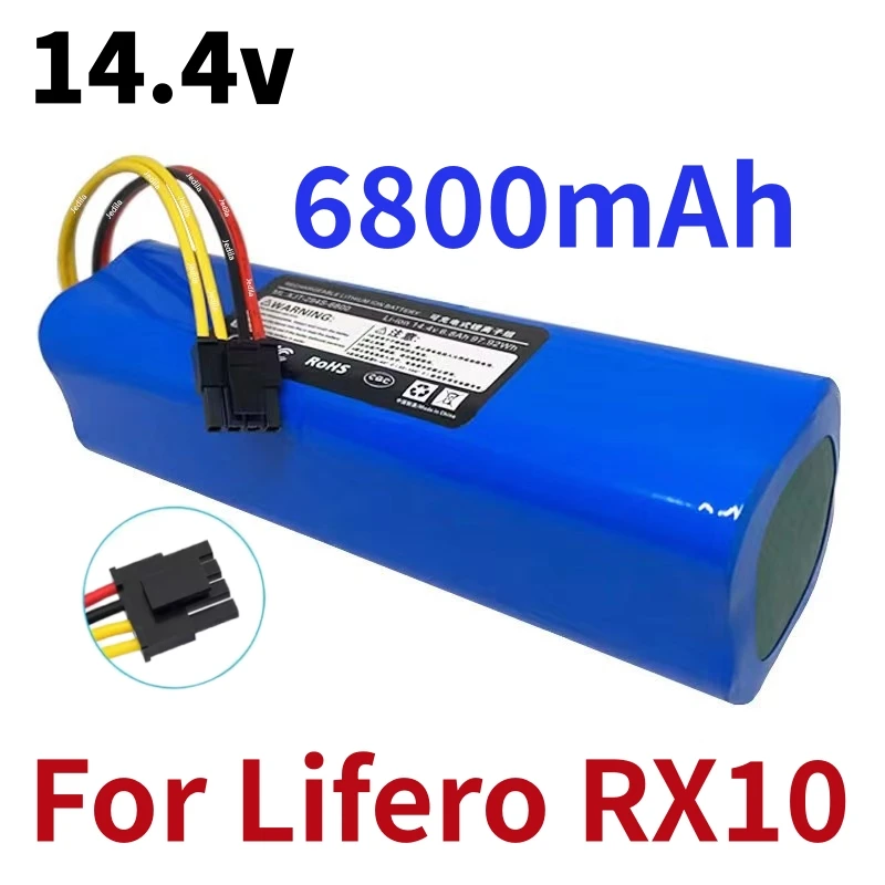 14.4V 6800mAh Original Rechargeable Li-ion Battery for Lifero Robot Vacuum Cleaner RX10