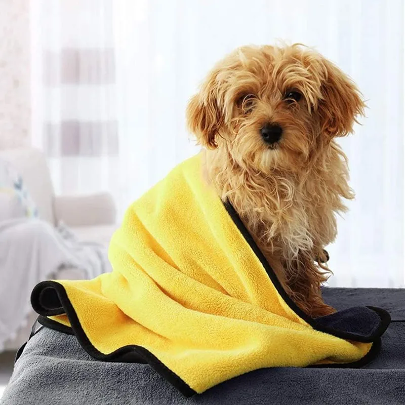 New Pet Dog Absorbent Towel Microfiber Dog Bathing Towel Dog Bathrobes Wiping Cloth Super Soft Absorbent Quick-Dry Towel