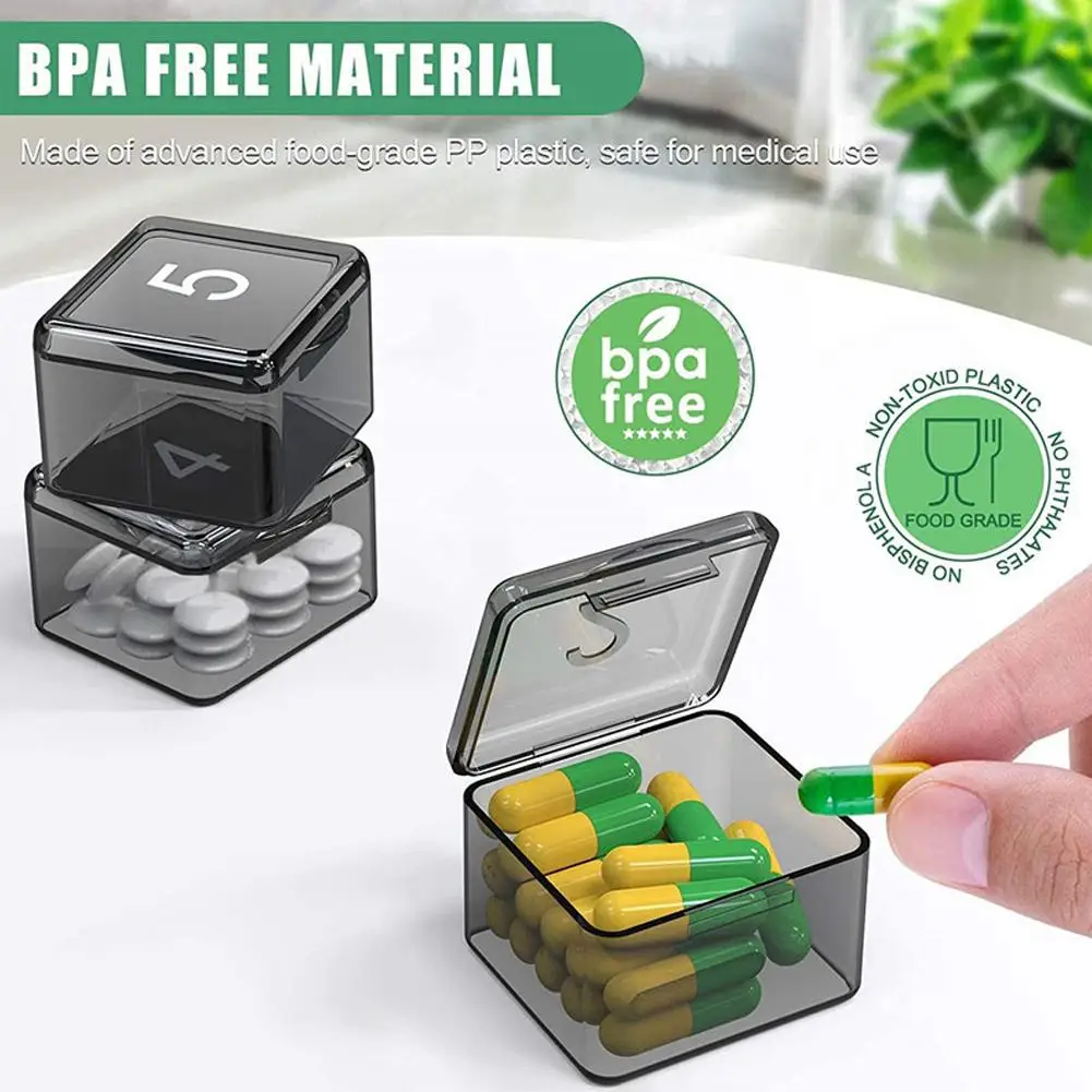 Monthly Pill Organizer 30 Days Pill Box Transparent /Black Travel Portable Storage Box For Earrings Rings Multifunctional Box