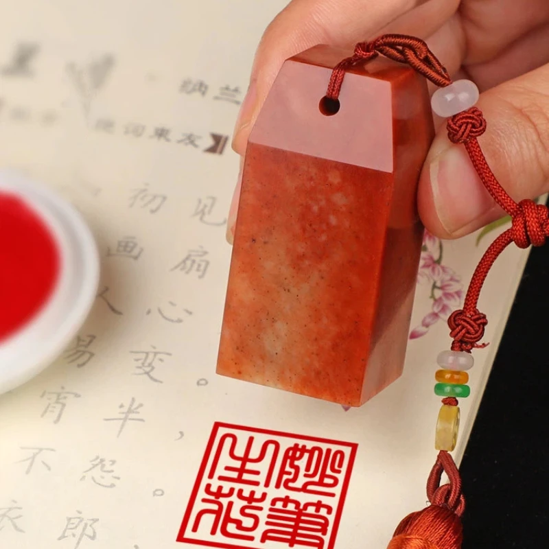 Shoushan Stone Seals Carving Chinese Characters Stamps Ancient Style for Calligraphy and Painting Customize Chinese Name Stamps